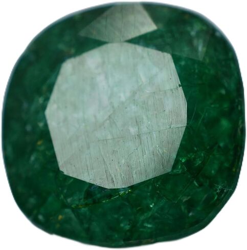 7 Ct NATURAL Emerald Green SQUARE CUSHION Cut Loose Gemstone Ring Size CERTIFIED in Kuwait