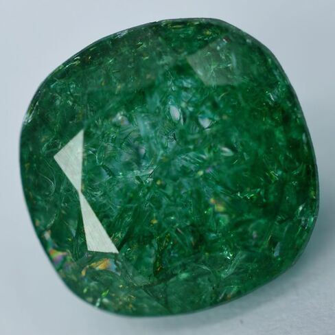 7 Ct NATURAL Emerald Green SQUARE CUSHION Cut Loose Gemstone Ring Size CERTIFIED in Kuwait