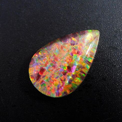 بولدر فاير أوبال 10.20 قيراط أحجار كريمة طبيعية مفكوكة مقاس خاتم كمثرى معتمد in Kuwait