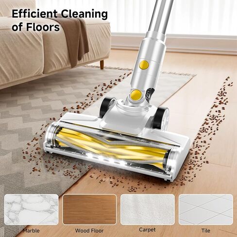 Cordless Vacuum Cleaner, 35Kpa Vacuum Cleaner for Home, 45Mins Stick Vacuum with LED Display, Anti-Tangle & Wall Mount Charging for Hard Floors, Carpet, Pet Hair in Saudi Arabia