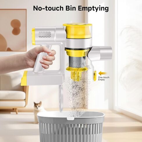 Cordless Vacuum Cleaner, 35Kpa Vacuum Cleaner for Home, 45Mins Stick Vacuum with LED Display, Anti-Tangle & Wall Mount Charging for Hard Floors, Carpet, Pet Hair in Saudi Arabia