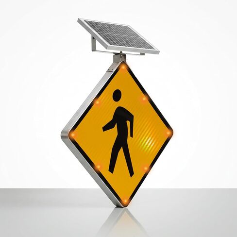 مصباح LED وامض لعبور المشاة يعمل بالطاقة الشمسية/شارع وامض/إبطاء المشاة/علامة تحذير/EGP/طبقة عاكسة من درجة المهندس، معدن ألومنيوم شديد التحمل (24 بوصة) in Kuwait