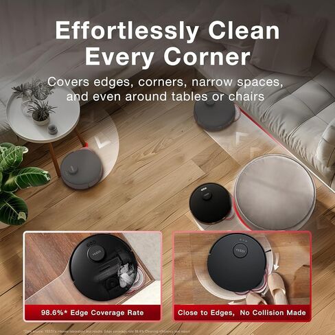 Yeedi M12 PRO Plus Robot Vacuum and Mop Combo, 11000Pa Powerful Suction, ZeroTangle Hair-Free Brush, Auto Mop Washing & Drying, Smart Obstacle Avoidance, Self-Emptying Dock, Ideal for Pet Homes in Kuwait