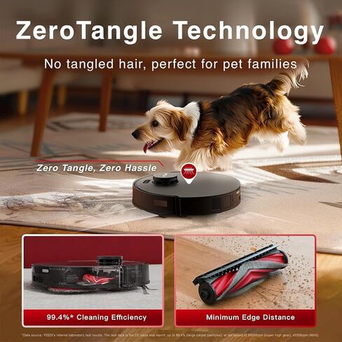 Yeedi M12 PRO Plus Robot Vacuum and Mop Combo, 11000Pa Powerful Suction, ZeroTangle Hair-Free Brush, Auto Mop Washing & Drying, Smart Obstacle Avoidance, Self-Emptying Dock, Ideal for Pet Homes in Kuwait