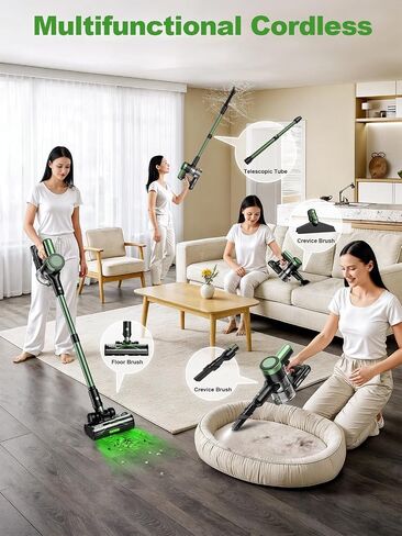 Cordless Vacuum Cleaner, 10 in 1 Vacuum Cleaners for Home, Ultra-Long Runtime Stick Vacuum with Self-Standing & LED Display, Anti-Tangle & Wall Mount Charging in Kuwait