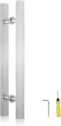 Commercial 304 Stainless Steel Push Pull Door Handle - Matte Black, Gold, Silver - Barn & Sliding Door Pulls - 180cm (70.8") Glass Handle for Home & Office in Saudi Arabia