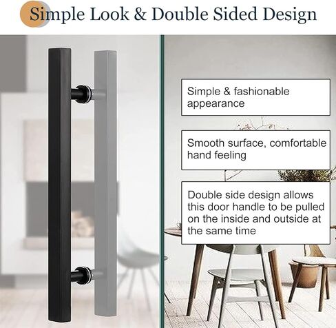 Commercial 304 Stainless Steel Push Pull Door Handle - Matte Black, Gold, Silver - Barn & Sliding Door Pulls - 180cm (70.8") Glass Handle for Home & Office in Saudi Arabia