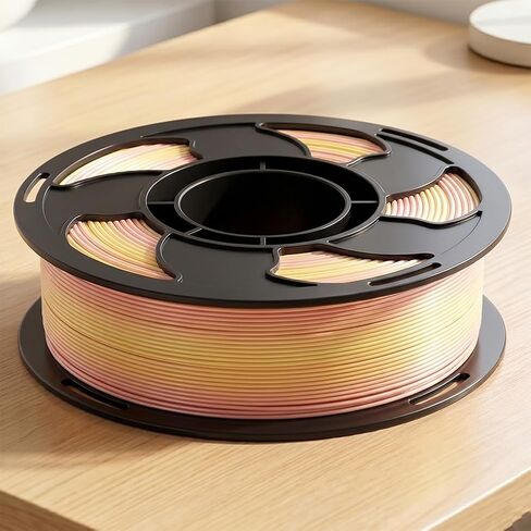 Silk Gradient Color PLA Filament, Silk PLA 3D Printer Filament 1.75mm Rainbow Rose, Shiny Silk Texture, Dimensional Accuracy +/- 0.02mm, 250g Spool in Kuwait