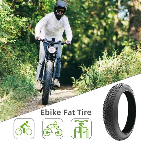 24x4.0 Inch Fat Tires for Ebike:Heavy Duty Puncture Proof Replacement Tire Compatible Wide Mountain Snow Off Road Bike in Kuwait