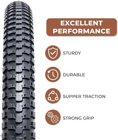 2 Pcs, 26x2.10 Bike Tires, Durable Folding 26 Inch 56-559 26 x 2.10 Mountain Bicycle Tires, Replacement Bike Tires for Mountain Cruiser Bicycle, Clincher in Kuwait