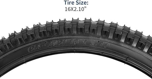 YUNSCM 2-PCS 16" Kid Bike Tires 16x2.10/54-305 Compatible with Mountain Bike 16x2.10 26x2.1 Bike Bicycle Tires (Y-1496) in Kuwait