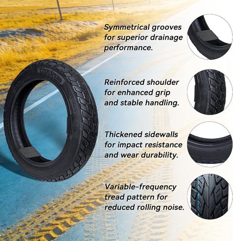 2 حزمة 14x2.50 إطار بدون أنبوب 2.50-10 60/100-10 إطار الدراجة الترابية مع 2 صمام ينبع يصلح للدراجات النارية سكوتر كهربائي، دراجة الترابية، دراجة أطفال Ebike الإطارات in Kuwait
