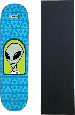 Alien Workshop Skateboard Deck Believe Pattern Blue 8.125" x 32" with Grip in Kuwait