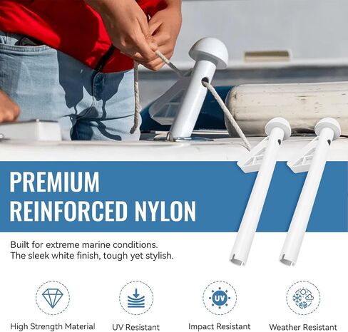 Boat Fender Rod Holder, Boat Bumper Holder, Fender Adjuster Hanger Versatile Docking Tool, Doubles as Boarding Exiting Handle, Boat Fender Accessories (2 Pack) in Kuwait