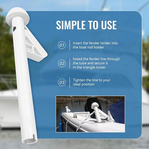 Boat Fender Rod Holder, Boat Bumper Holder, Fender Adjuster Hanger Versatile Docking Tool, Doubles as Boarding Exiting Handle, Boat Fender Accessories (2 Pack) in Kuwait