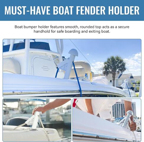 Boat Fender Rod Holder, Boat Bumper Holder, Fender Adjuster Hanger Versatile Docking Tool, Doubles as Boarding Exiting Handle, Boat Fender Accessories (2 Pack) in Kuwait