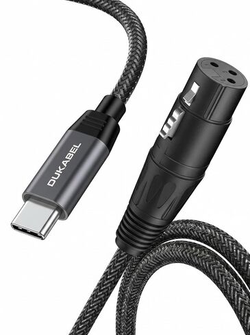 كابل ميكروفون DUKABEL من النوع C إلى XLR، محول USB-C ذكر إلى XLR أنثى مع 24 بت/96 كيلو هرتز، سلك تسجيل ميكروفون 1.2 متر/4 قدم للكمبيوتر الشخصي والكمبيوتر المحمول والهواتف الذكية وما إلى ذلك. in Kuwait