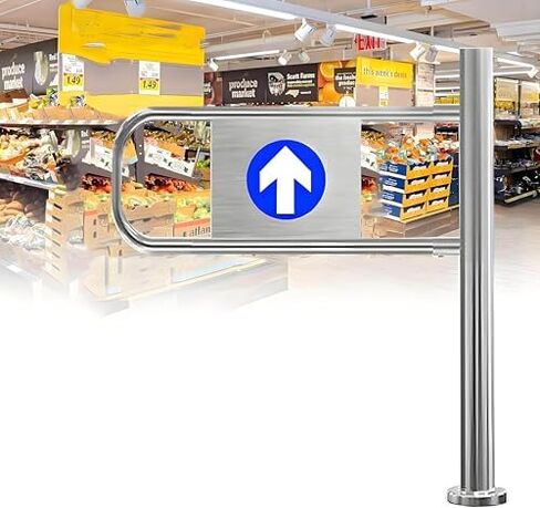 One-Way Traffic Door，Automatic Rebound Swing GateAutomatic Closing Safety Gate 90° Manual Open Pedestrian Door, Stainless Steel, Built-in Spring, Ideal for Supermarkets, Libraries, Scenic St in Kuwait