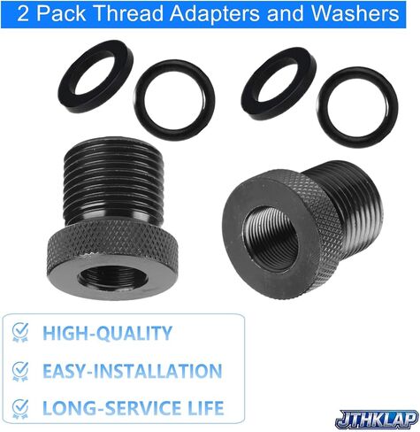 قطعتان من محولات وغسالات الخيوط، 1/2x28-3/4x16، أسود in Kuwait