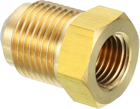 1/4 Inch Female x 3/8 Inch Male Flare Connectors, SAE 45 Degree Flare Brass Adapter Pipe Fitting for Air Gas Line Refrigeration HVAC in Kuwait