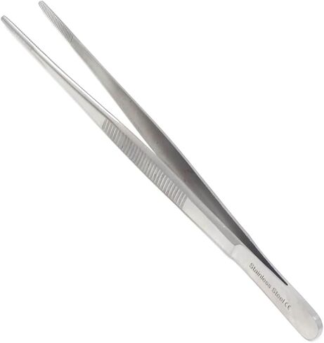 A2Z Professional Tweezers | Orthodontic Surgical Medical | Dental Bracket Placing | Cotton Dressing Tissue Forceps | Direct Bonding | Serrated Suture Plier CE (Flat Wide Tips - Angled) in Kuwait