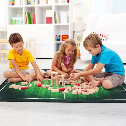 Soccer Room Decor, 47.24" X 31.5" Large Soccer Rug for Home Decor Boy Bedroom Field Area Carpet Non-Slip Sports Carpet Floor Mat for Living Room, Washable & Reusable Polyester in Kuwait