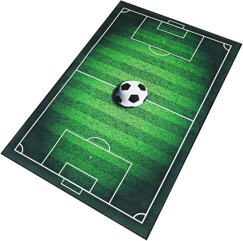 Soccer Room Decor, 47.24" X 31.5" Large Soccer Rug for Home Decor Boy Bedroom Field Area Carpet Non-Slip Sports Carpet Floor Mat for Living Room, Washable & Reusable Polyester in Kuwait