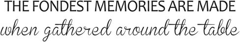 The Fondest Memories are Made When Gathered Around The Table - Wall Decal - Dining Room Kitchen Home Decor Art Sticker Eating Gathering (46x8 Black) in Kuwait