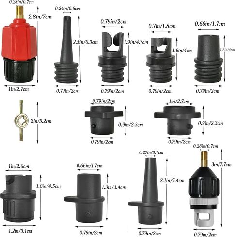 Inflatable SUP Pump Adaptor, Air Pump Adapter Paddle Board Pump Adapter Inflatable Pump Adaptor with 9 Standard Conventional Air Pump Adapter for Inflatables in Kuwait