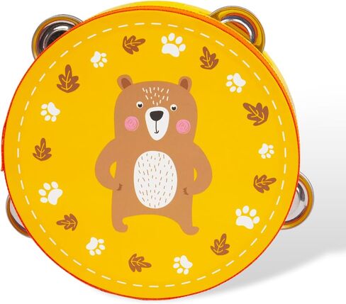 2 Pcs Tambourines Musical Instrument for Kids and Adults, 6 inch Wooden Hand Held Drum Bell Tamborine with Birch Metal Jingles Percussion Hand Tambourine Educational Gift for KTV, Party, Game in Kuwait