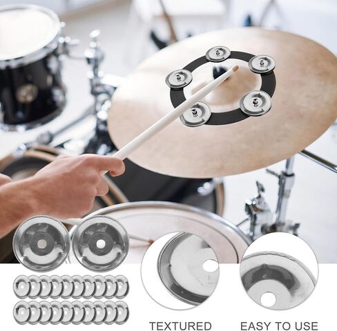 Milisten 50Pcs Cymbal Ching Rings Tambourine Jingle Effect Replacement Accessories 1.22In Thin Metal Percussion Drum Parts for Hihats Crashes Rides Drum Kit Setup in Kuwait