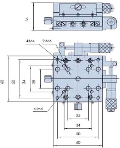 PH-207H XY 13mm Travel,Crossed Roller Bearing Manual Multi-axis Linear Stage in Kuwait