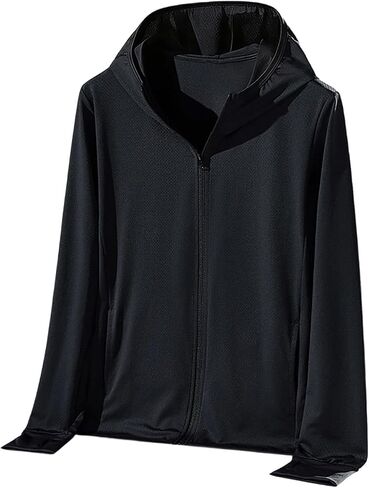 Sun Shirt Women Protection Lightweight Long Sleeve Hoodie Zip Up Hiking Jacket with Pockets for Outdoor Running Travel in Kuwait
