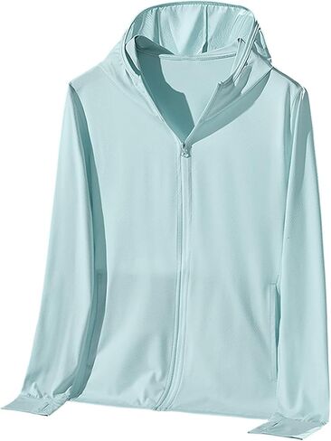 Sun Shirt Women Protection Lightweight Long Sleeve Hoodie Zip Up Hiking Jacket with Pockets for Outdoor Running Travel in Kuwait