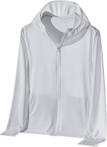 Sun Shirt Women Protection Lightweight Long Sleeve Hoodie Zip Up Hiking Jacket with Pockets for Outdoor Running Travel in Kuwait