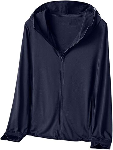 Sun Shirt Women Protection Lightweight Long Sleeve Hoodie Zip Up Hiking Jacket with Pockets for Outdoor Running Travel in Kuwait