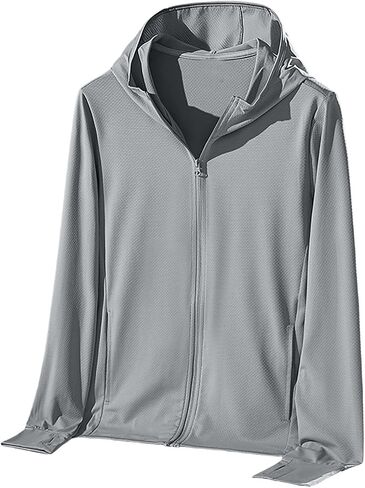 Sun Shirt Women Protection Lightweight Long Sleeve Hoodie Zip Up Hiking Jacket with Pockets for Outdoor Running Travel in Kuwait