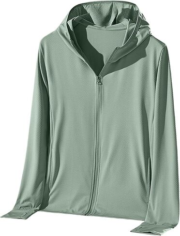Sun Shirt Women Protection Lightweight Long Sleeve Hoodie Zip Up Hiking Jacket with Pockets for Outdoor Running Travel in Kuwait