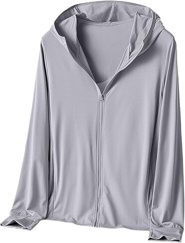 Sun Shirt Women Protection Lightweight Long Sleeve Hoodie Zip Up Hiking Jacket with Pockets for Outdoor Running Travel in Kuwait