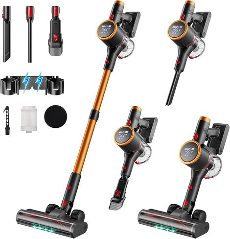 Cordless Vacuum Cleaner,450W/30000pa Self-standing Stick Vacuum Cleaners for Home,60Mins Stick Vacuum with LED Indicator,Multi-Accessory Lightweight Vacuum for Hard Floors Carpet/Carpet/Pet Hair in Kuwait
