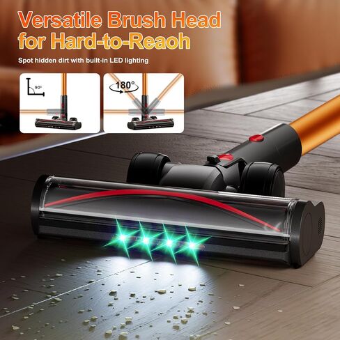 Cordless Vacuum Cleaner,450W/30000pa Self-standing Stick Vacuum Cleaners for Home,60Mins Stick Vacuum with LED Indicator,Multi-Accessory Lightweight Vacuum for Hard Floors Carpet/Carpet/Pet Hair in Kuwait