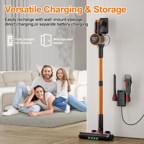 Cordless Vacuum Cleaner,450W/30000pa Self-standing Stick Vacuum Cleaners for Home,60Mins Stick Vacuum with LED Indicator,Multi-Accessory Lightweight Vacuum for Hard Floors Carpet/Carpet/Pet Hair in Kuwait