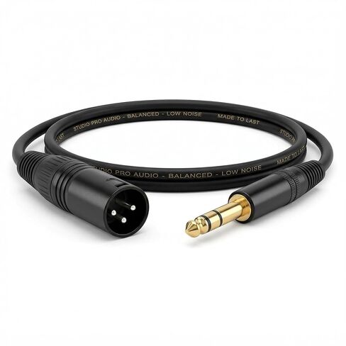 2 حزمة 1/4 بوصة TRS إلى XLR كابل ذكر (1 قدم)، متوازن 6.35 مم إلى XLR ذكر كابل تصحيح صوتي قصير لشاشات الاستوديو والخلاطات in Kuwait