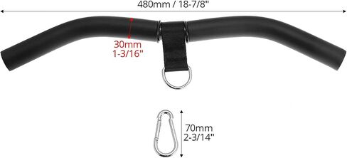 QWORK Pull Down Attachment - Ergonomic Gym Equipment Accessory for Back, Arm, Chest Muscle Sculpting, D-Handle Tricep Press Down Bar with Rubber Handle in Kuwait