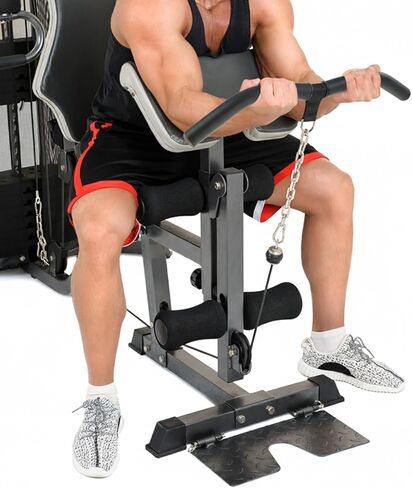 QWORK Pull Down Attachment - Ergonomic Gym Equipment Accessory for Back, Arm, Chest Muscle Sculpting, D-Handle Tricep Press Down Bar with Rubber Handle in Kuwait