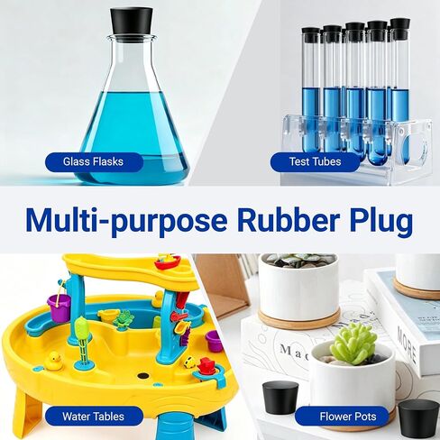 4Pcs Water Table Plug Replacement, Solid Rubber Tapered Drain Stopper Compatible with Step 2, Leakproof Plug for Test Tubes Plant Pots in Kuwait