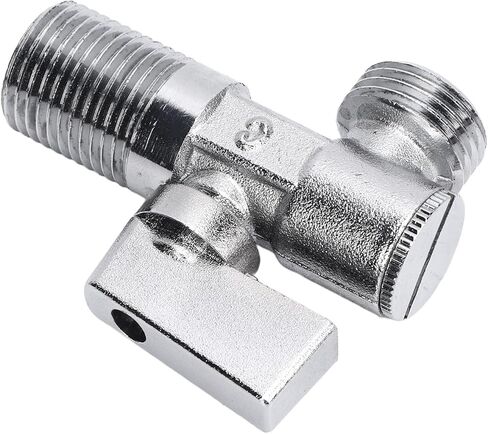 1/4 Turn Brass Angle Stop Valve, G1/2in Male Thread Inlet Outlet Valve, Solid Metal Handle with Ergonomic Design, Ideal for Sink, Bathroom, Toilet & Kitchen Water in Kuwait