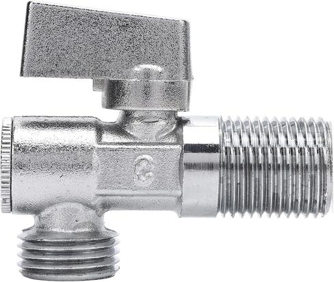 1/4 Turn Brass Angle Stop Valve, G1/2in Male Thread Inlet Outlet Valve, Solid Metal Handle with Ergonomic Design, Ideal for Sink, Bathroom, Toilet & Kitchen Water in Kuwait