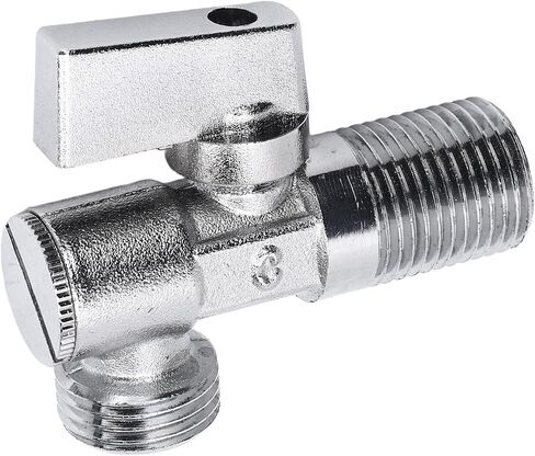 1/4 Turn Brass Angle Stop Valve, G1/2in Male Thread Inlet Outlet Valve, Solid Metal Handle with Ergonomic Design, Ideal for Sink, Bathroom, Toilet & Kitchen Water in Kuwait