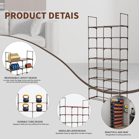 8-Tier 2-Column Modular 3D Printer Filament Storage Rack, Metal Filament Spool Holder & Organizer, Holds 96 Spools(1kg), Filament Storage Shelf for Home Office Workshop, Tool-Free Assembly(Brown) in Kuwait
